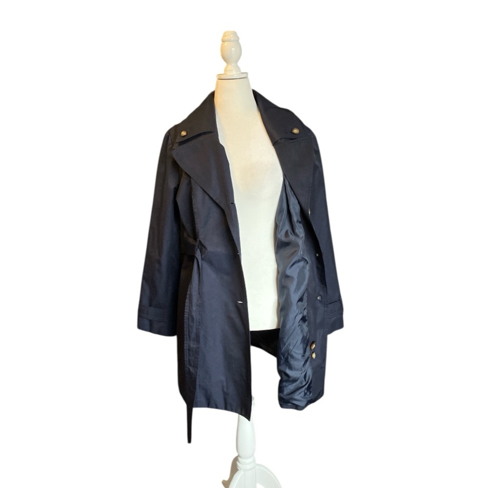 London Fog Navy Wide Lapel Trenchcoat - Picture 4 of 7